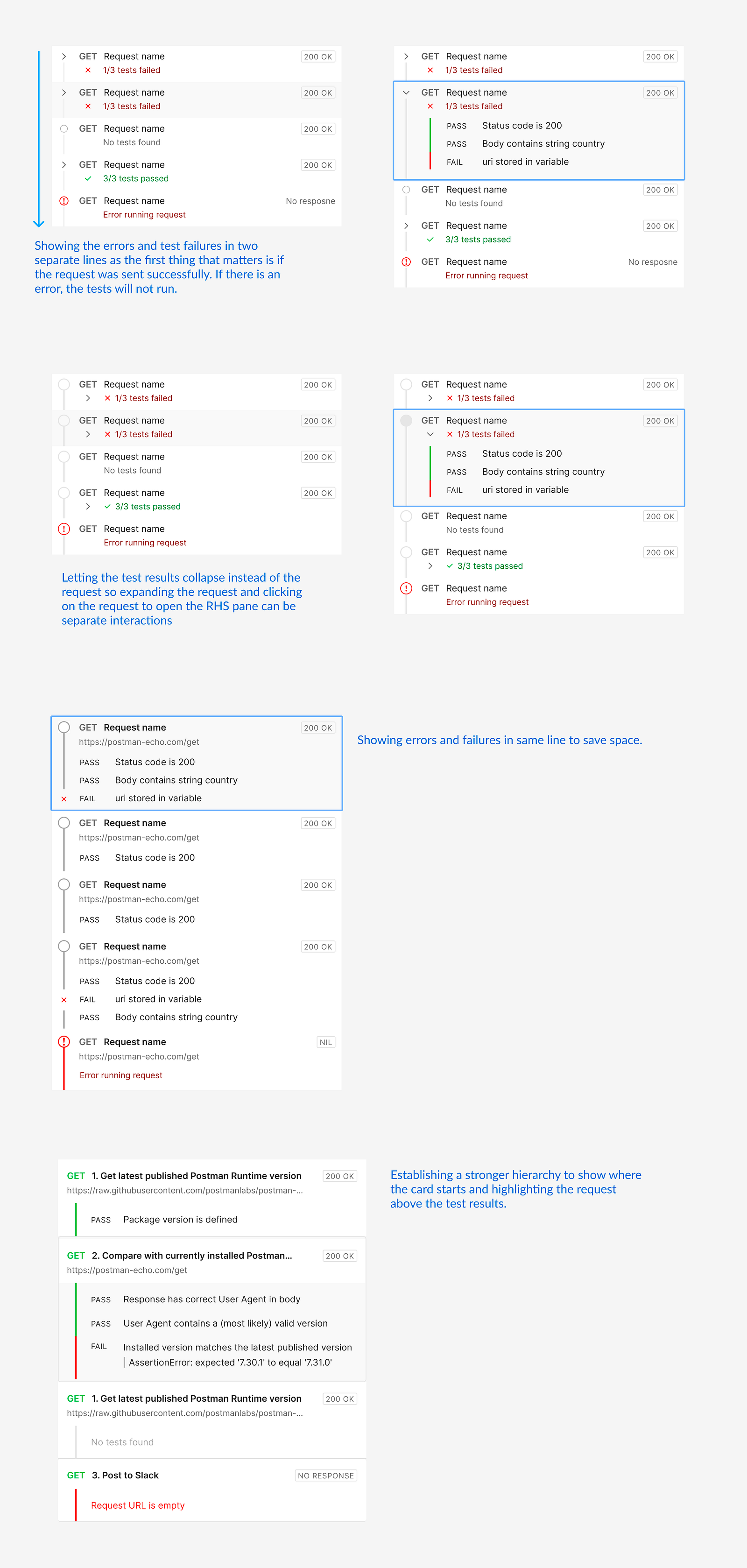 Showing various layout and UI approaches